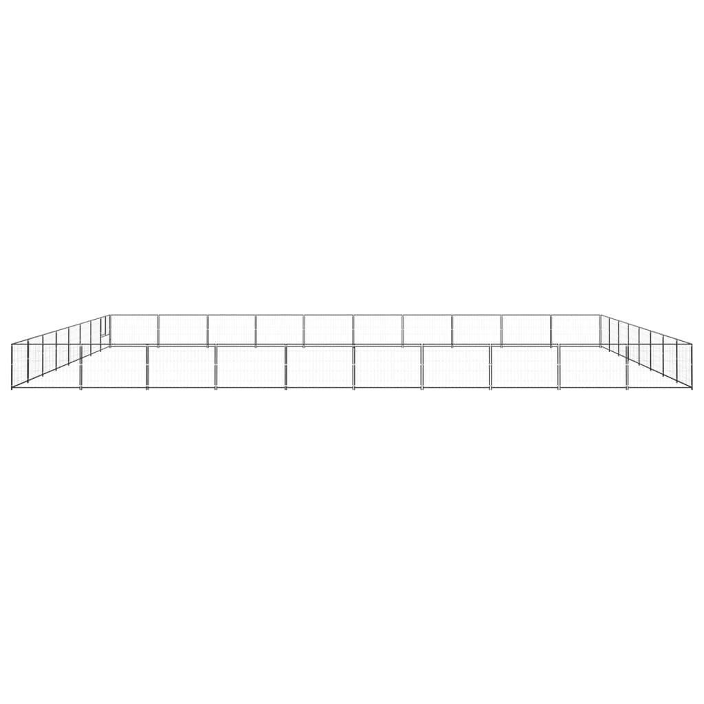 Hundegård svart 80 m² stål