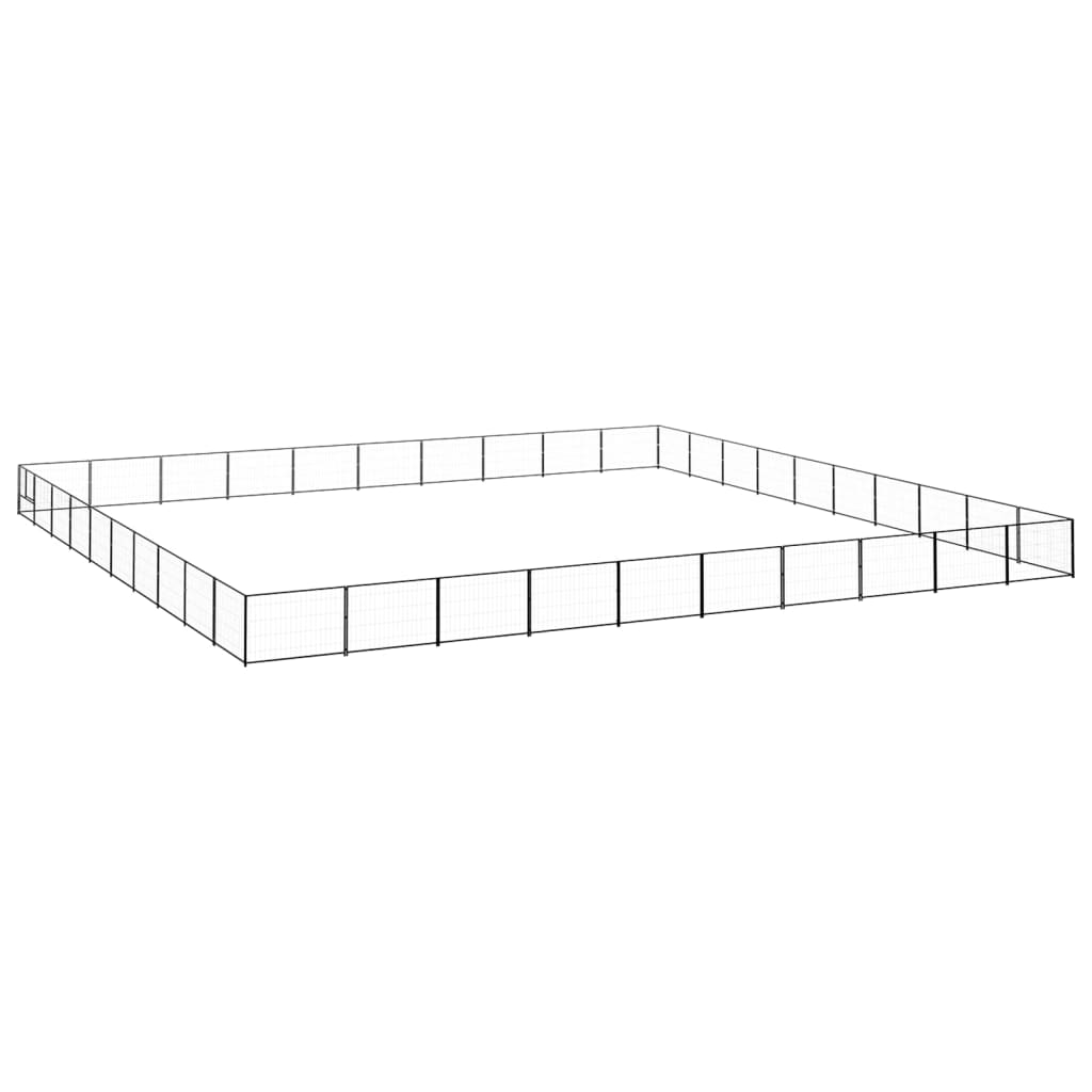 Hundegård svart 100 m² stål