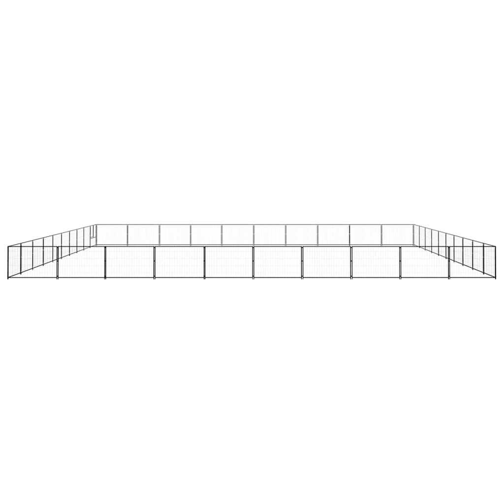 Hundegård svart 100 m² stål