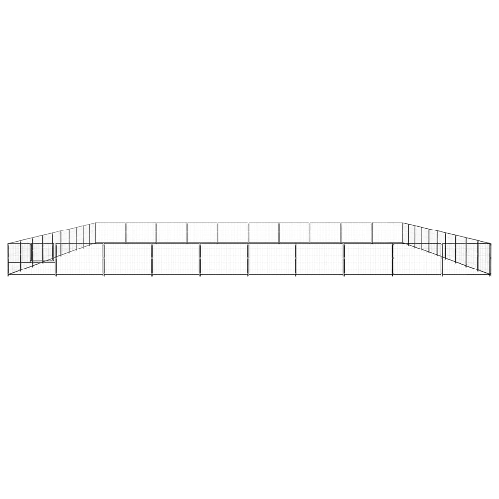 Hundegård svart 100 m² stål