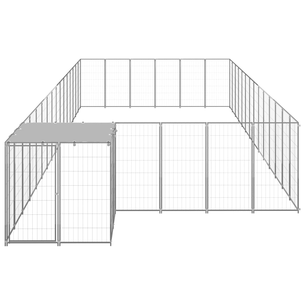 Hundegård sølv 26,62 m² stål vidaXL