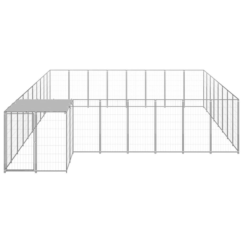 Hundegård sølv 20,57 m² stål vidaXL