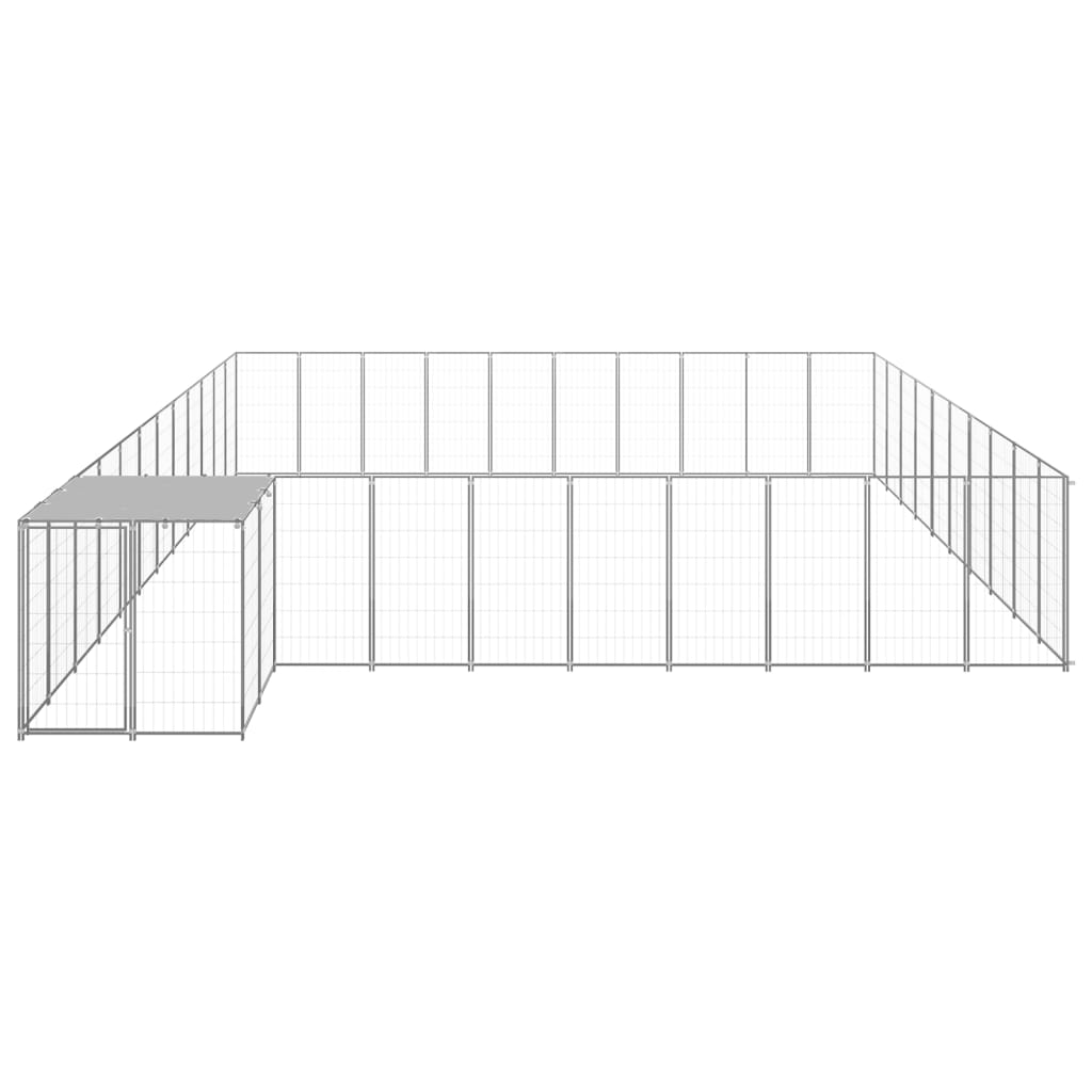 Hundegård sølv 31,46 m² stål vidaXL