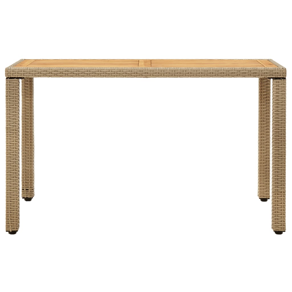 Hagebord beige 109x107x74 cm polyrotting og heltre akasie vidaXL
