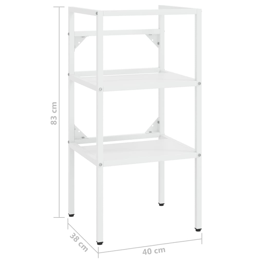 Badehylle hvit 40x38x83 cm jern