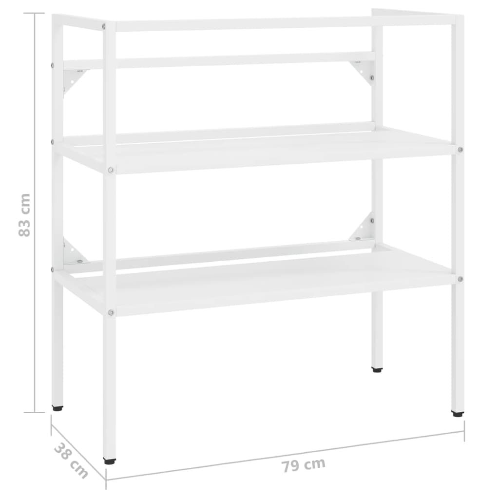 Badehylle hvit 79x38x83 cm jern