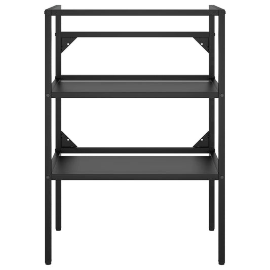Badehylle svart 59x38x83 cm jern