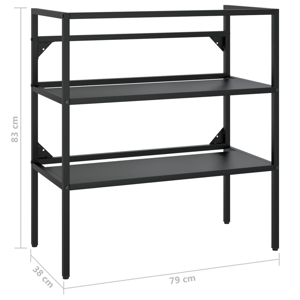 Badehylle svart 79x38x83 cm jern