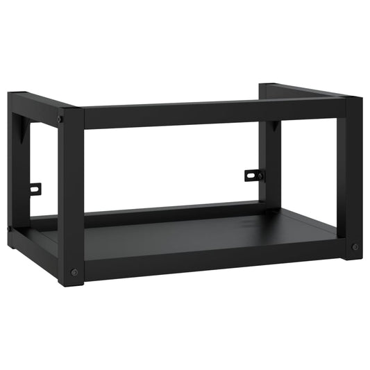 Vegghengt servantramme for bad svart 59x38x31 cm jern