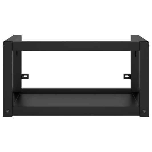 Vegghengt servantramme for bad svart 59x38x31 cm jern