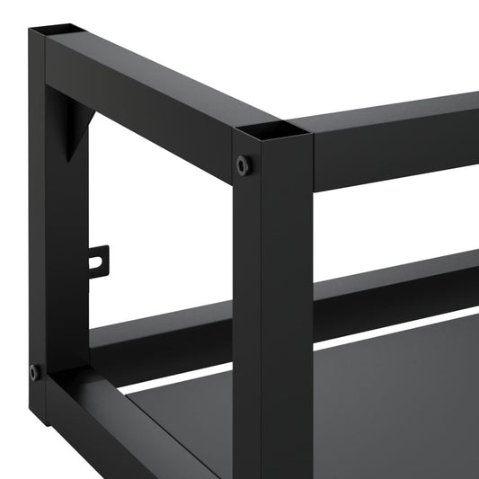 Vegghengt servantramme for bad svart 59x38x31 cm jern