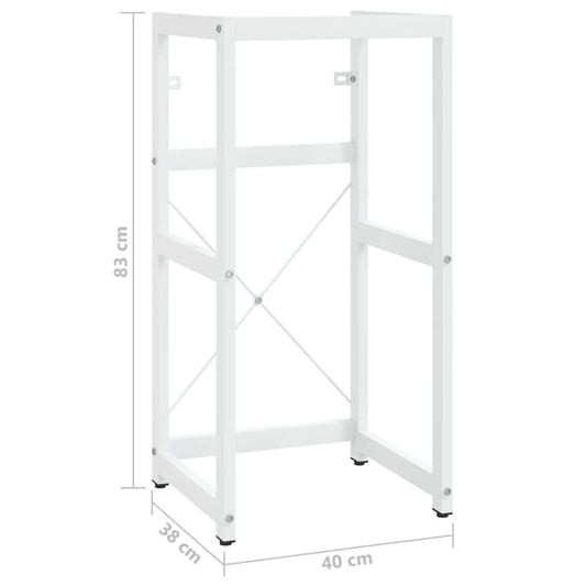 Badehylle hvit 40x38x83 cm jern