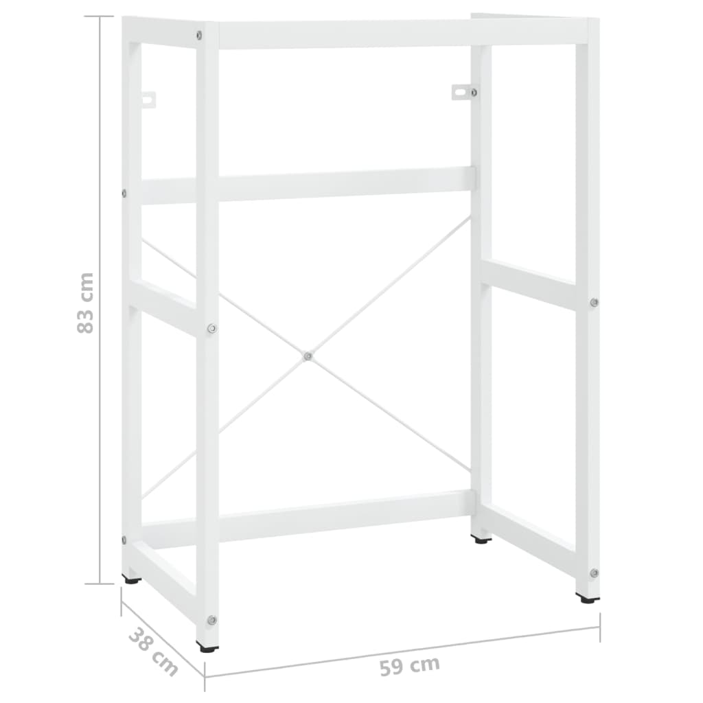 Badehylle hvit 59x38x83 cm jern