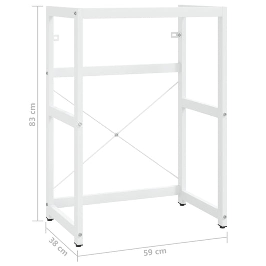 Badehylle hvit 59x38x83 cm jern