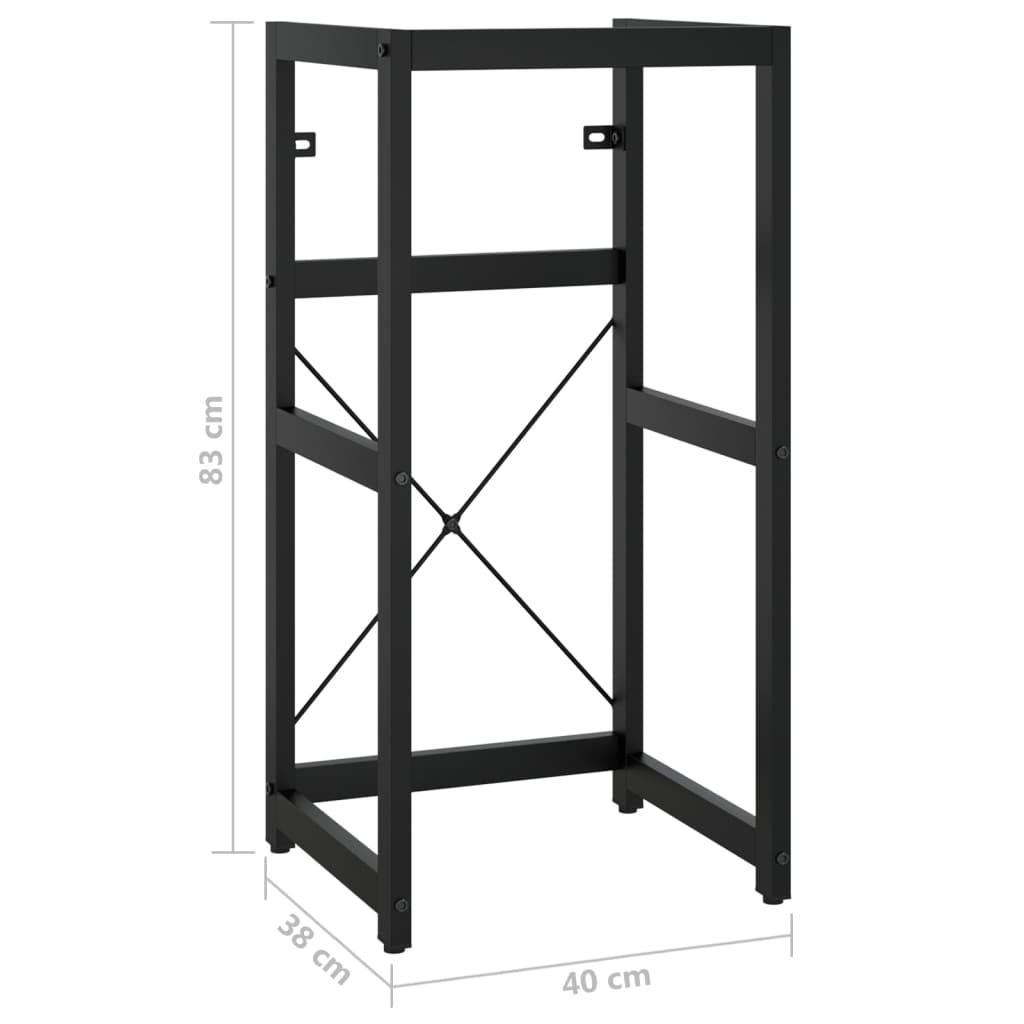 Badehylle svart 40x38x83 cm jern