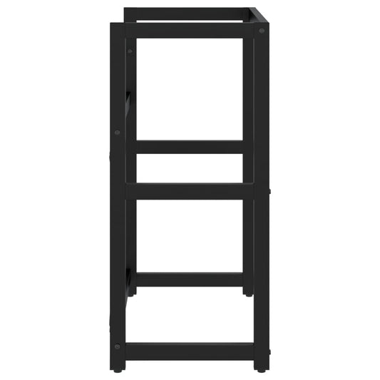 Badehylle svart 59x38x83 cm jern