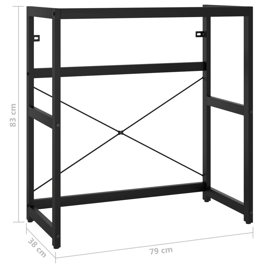 Badehylle svart 79x38x83 cm jern