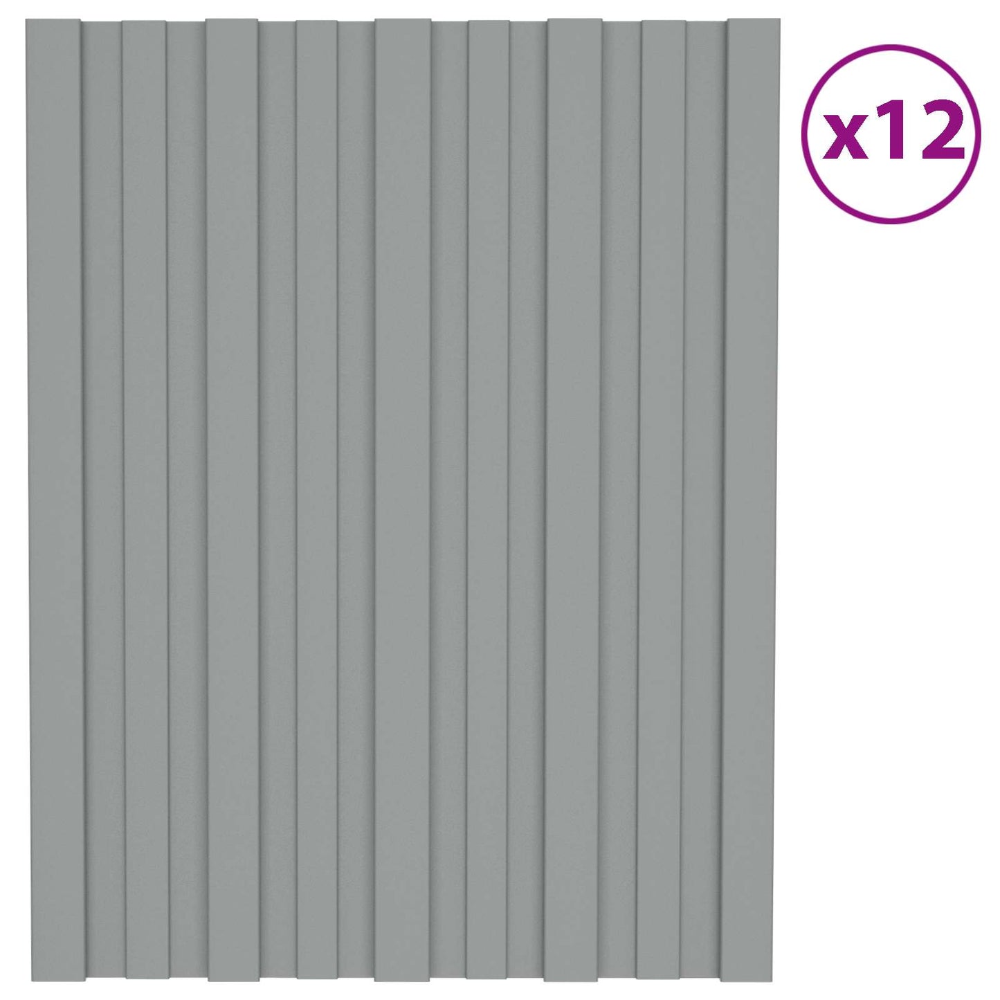 Takpanel 12 pcs Grå 60 x 45 cm Galvanisert stål