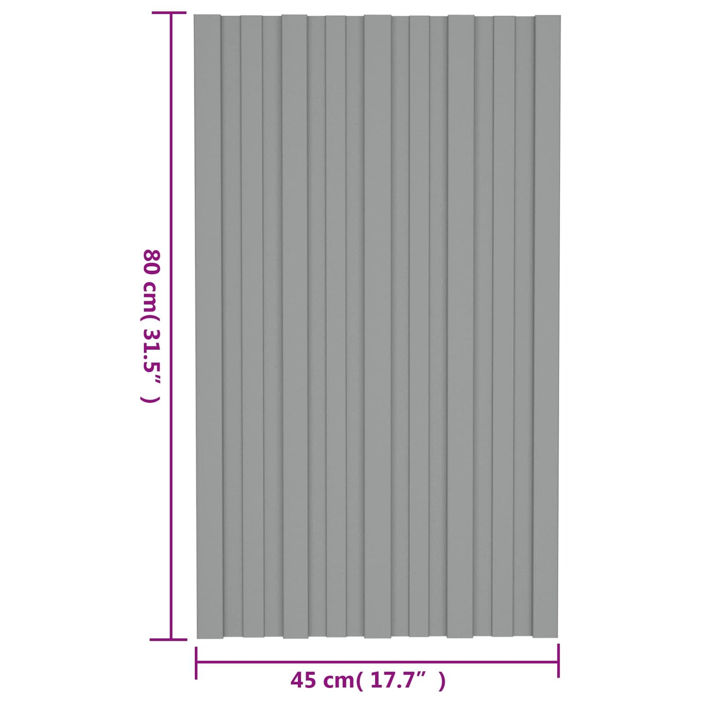 Takpanel 12 pcs Grå 80 x 45 cm Galvanisert stål