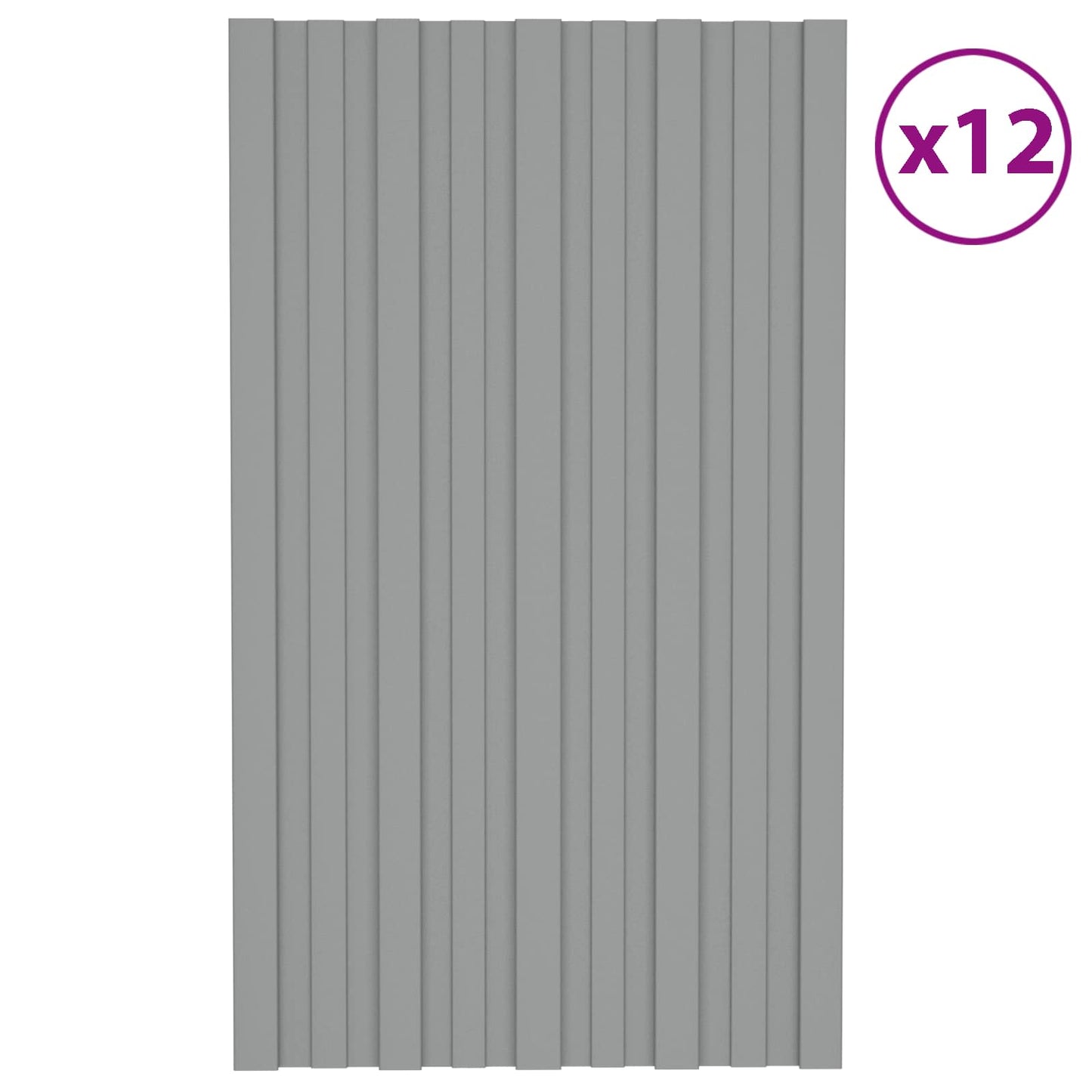 Takpanel 12 pcs Grå 80 x 45 cm Galvanisert stål