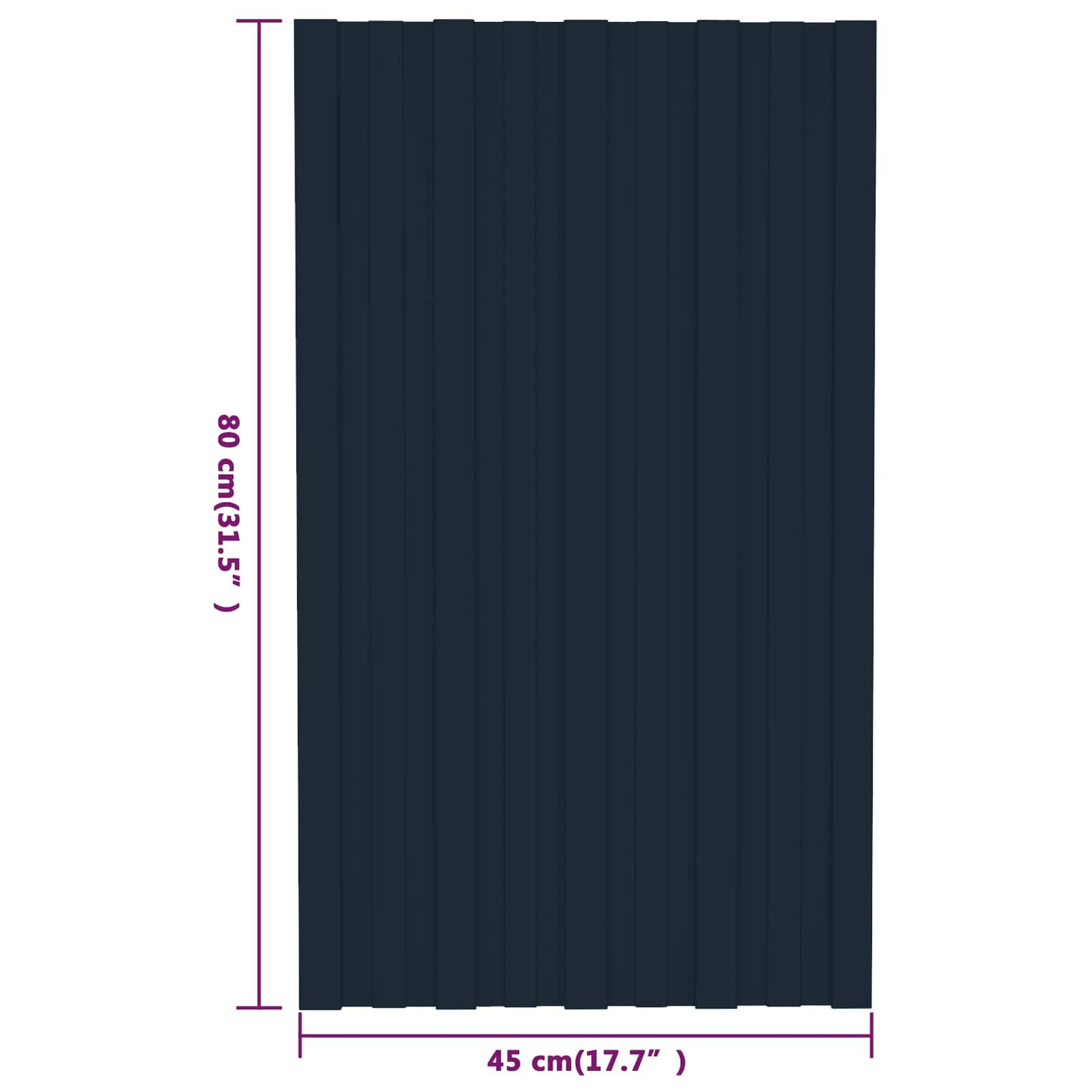 Takpanel 12 pcs Antrasitt 80 x 45 cm Galvanisert stål