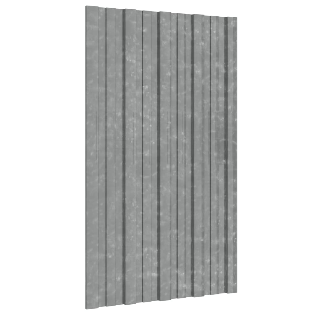 Takplater 12 stk sølv 80x45 cm galvanisert stål