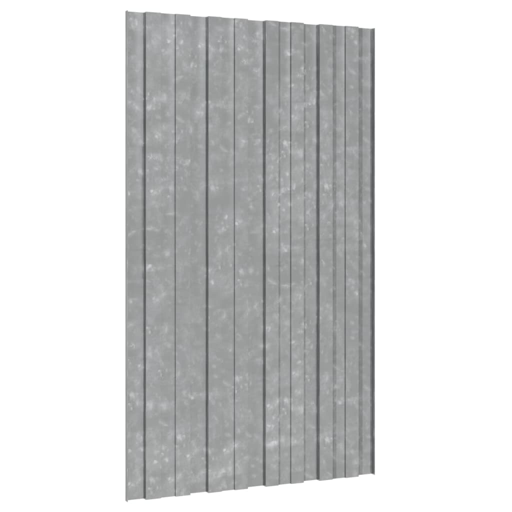 Takplater 12 stk sølv 80x45 cm galvanisert stål