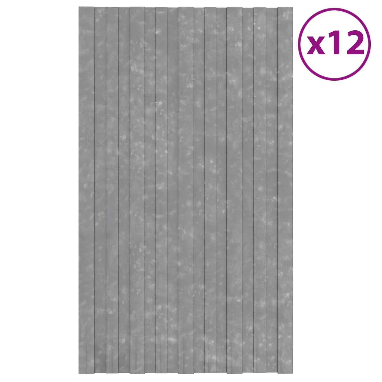 Takpanel 12 pcs Sølv 80 x 45 cm Galvanisert stål