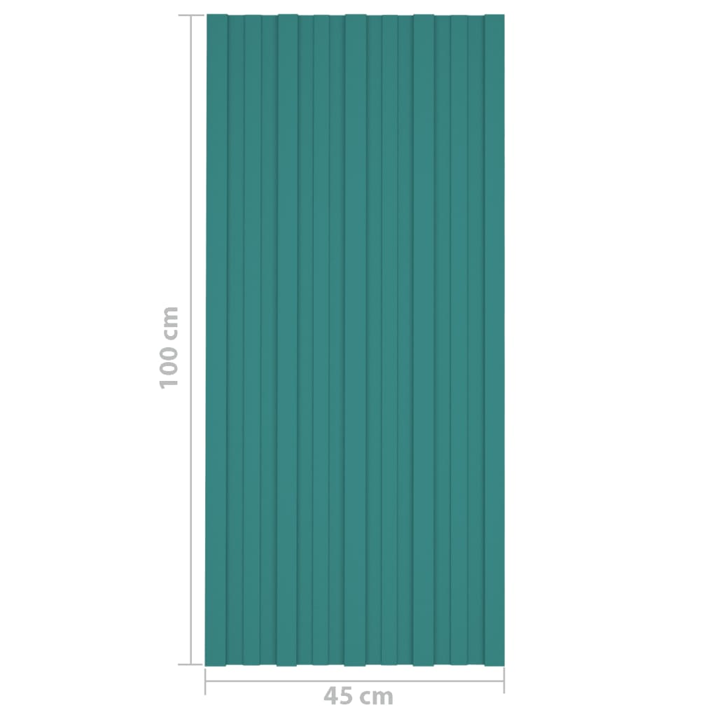 Takplater 36 stk grønn 100x45 cm galvanisert stål