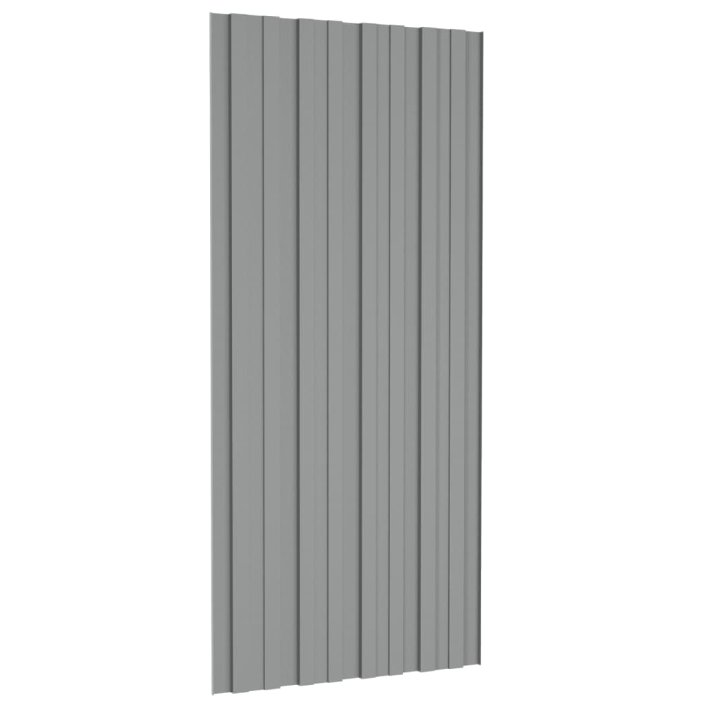 Takplater 36 stk grå 100x45 cm galvanisert stål