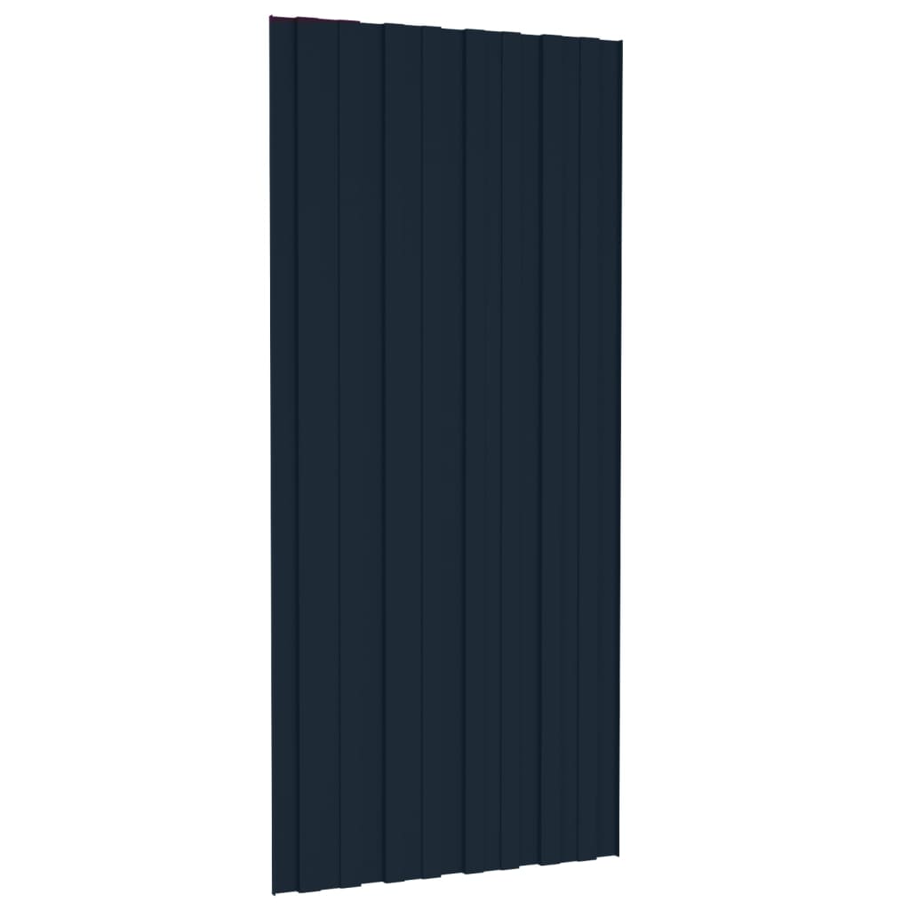 Takplater 12 stk antrasitt 100x45 cm galvanisert stål
