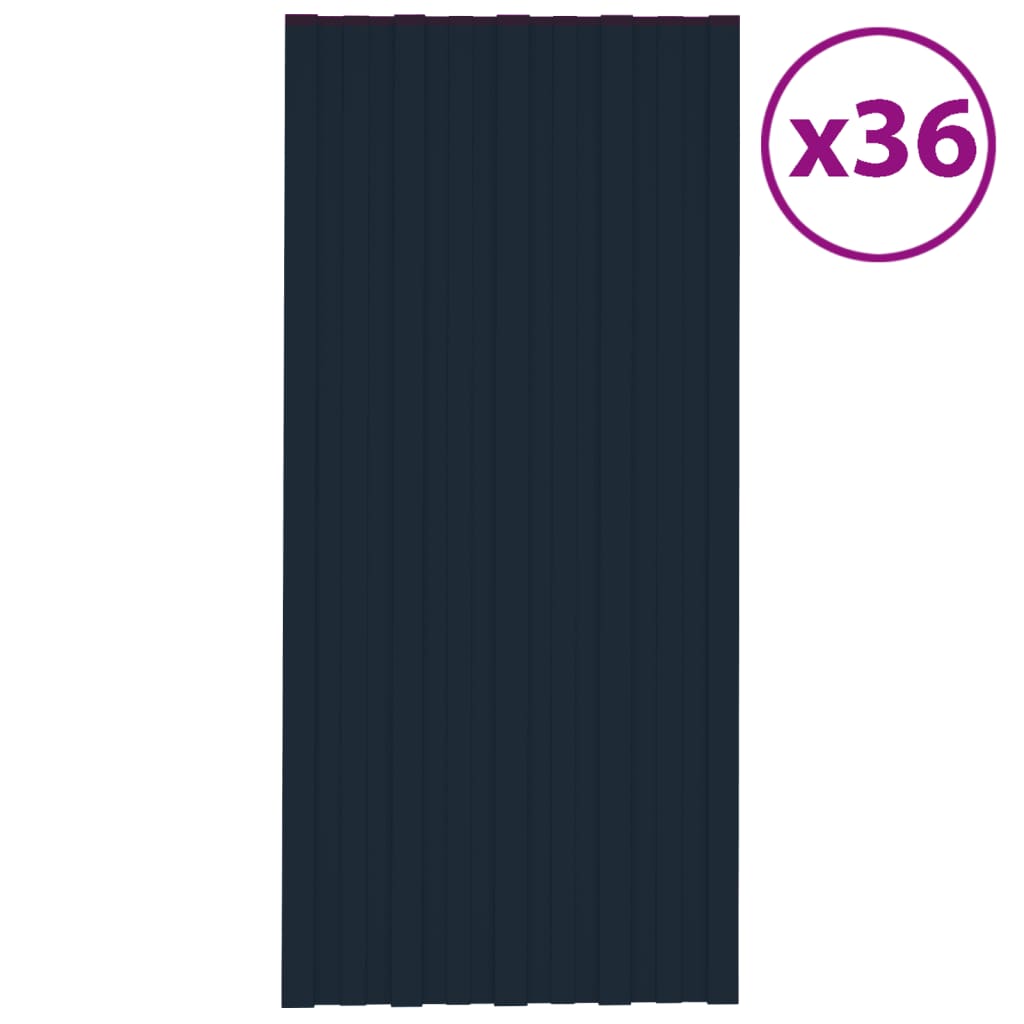 Takplater 36 stk antrasitt 100x45 cm galvanisert stål