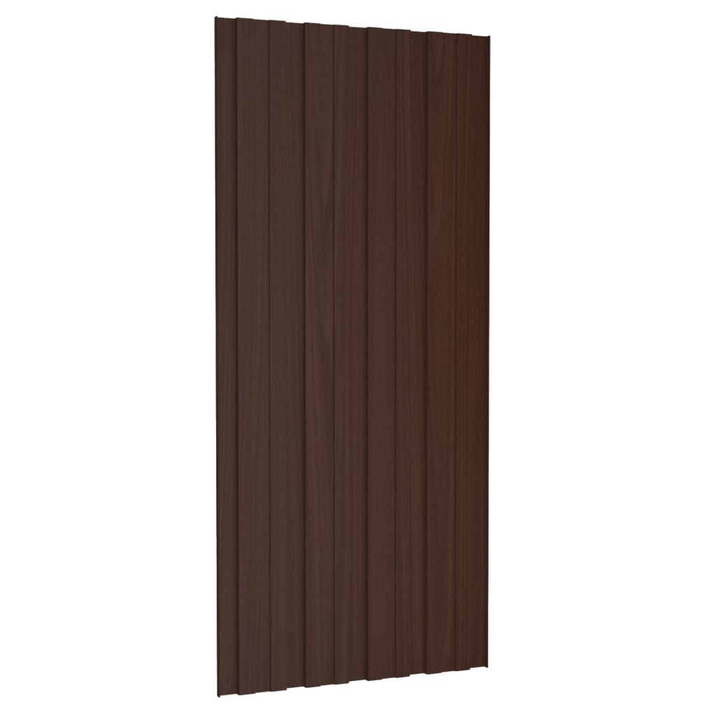 Takplater 12 stk brun 100x45 cm galvanisert stål