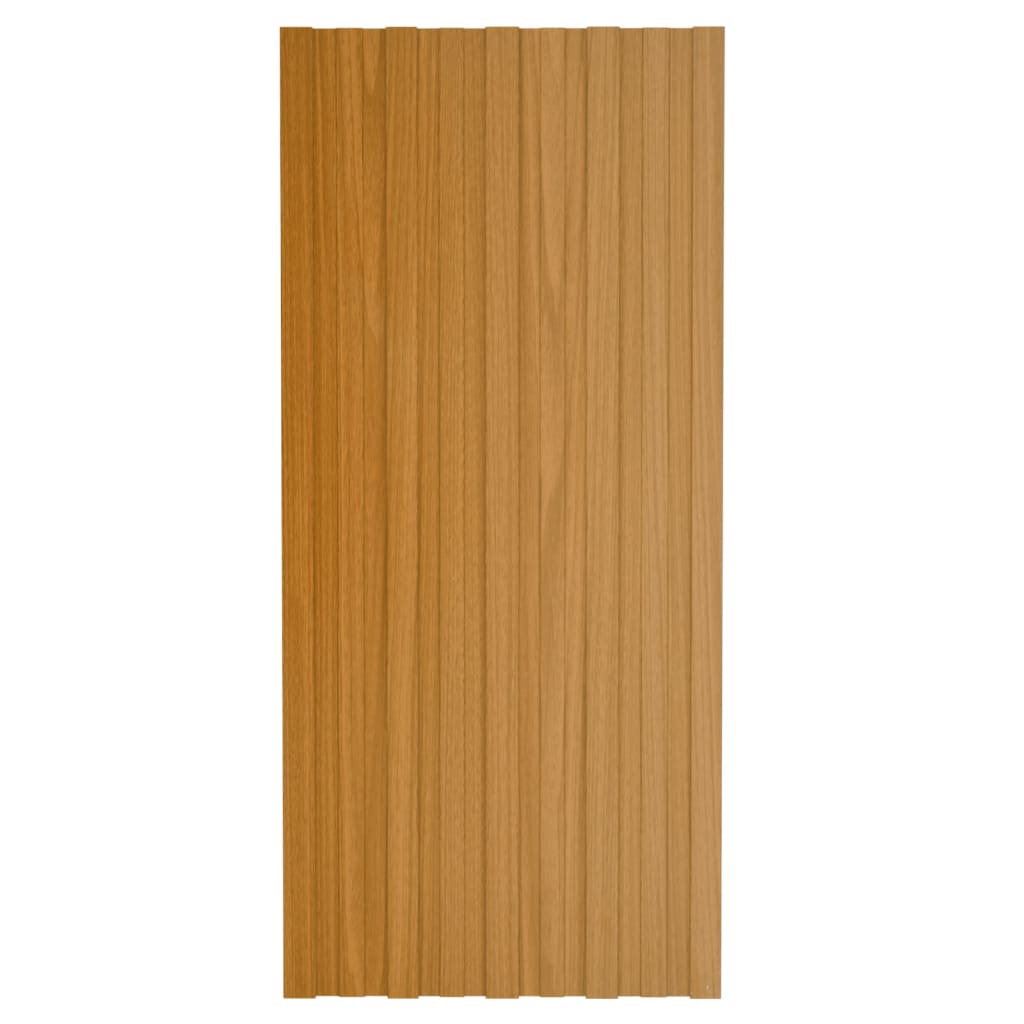 Takplater 12 stk lyst tre 100x45 cm galvanisert stål