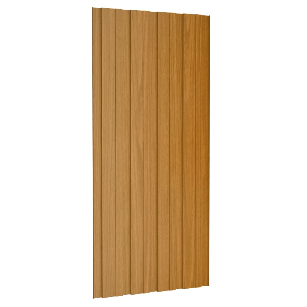 Takplater 12 stk lyst tre 100x45 cm galvanisert stål