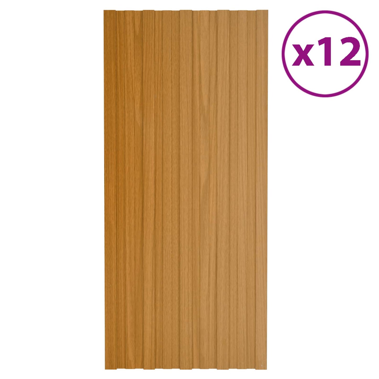 Takpanel 12 pcs Naturlig 100 x 45 cm Galvanisert stål