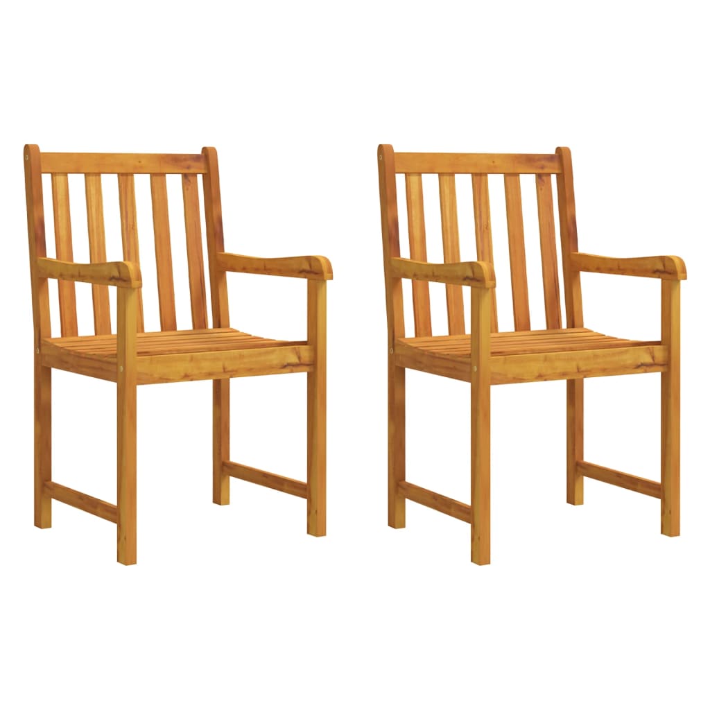 Hagestoler 2 pcs Naturlig Solid akasietre