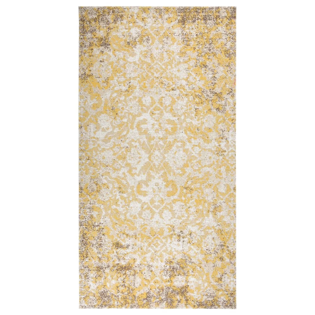 Uteteppe flatvevd 80x150 cm gul