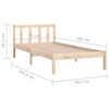Sengeramme heltre furu 75x190 cm Small Single
