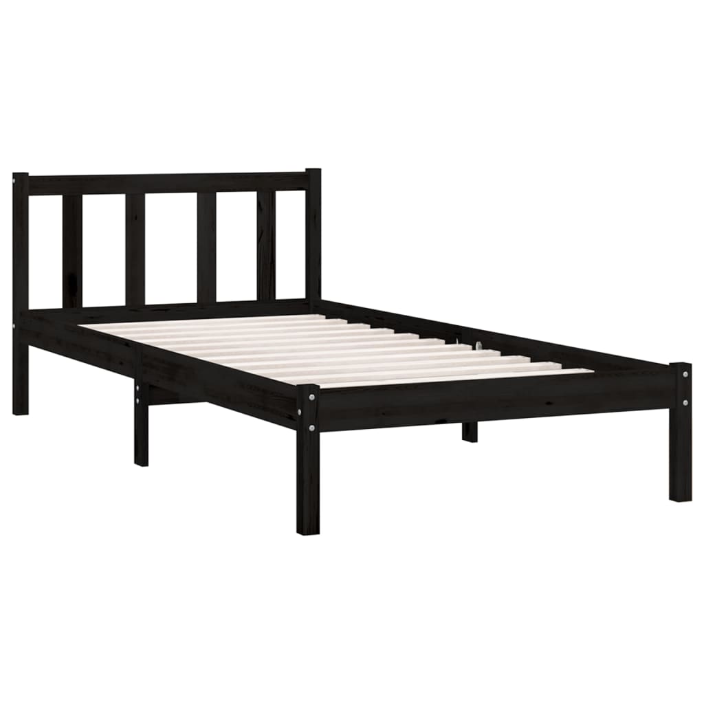 Sengeramme svart heltre furu 75x190 cm Small Single