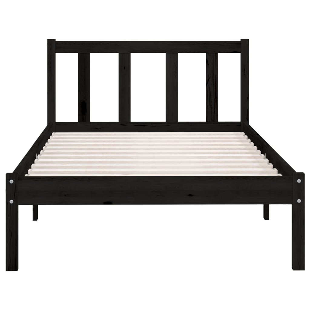 Sengeramme svart heltre furu 75x190 cm Small Single