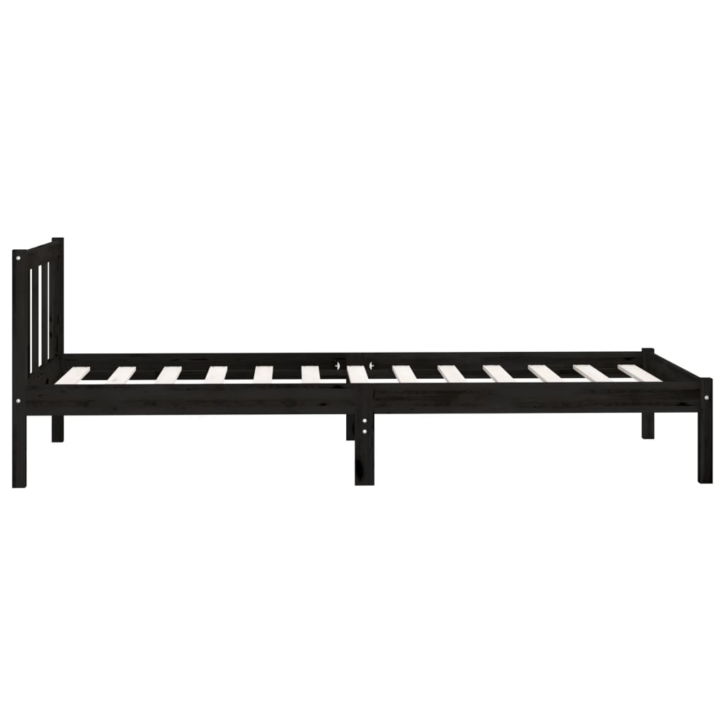 Sengeramme svart heltre furu 75x190 cm Small Single