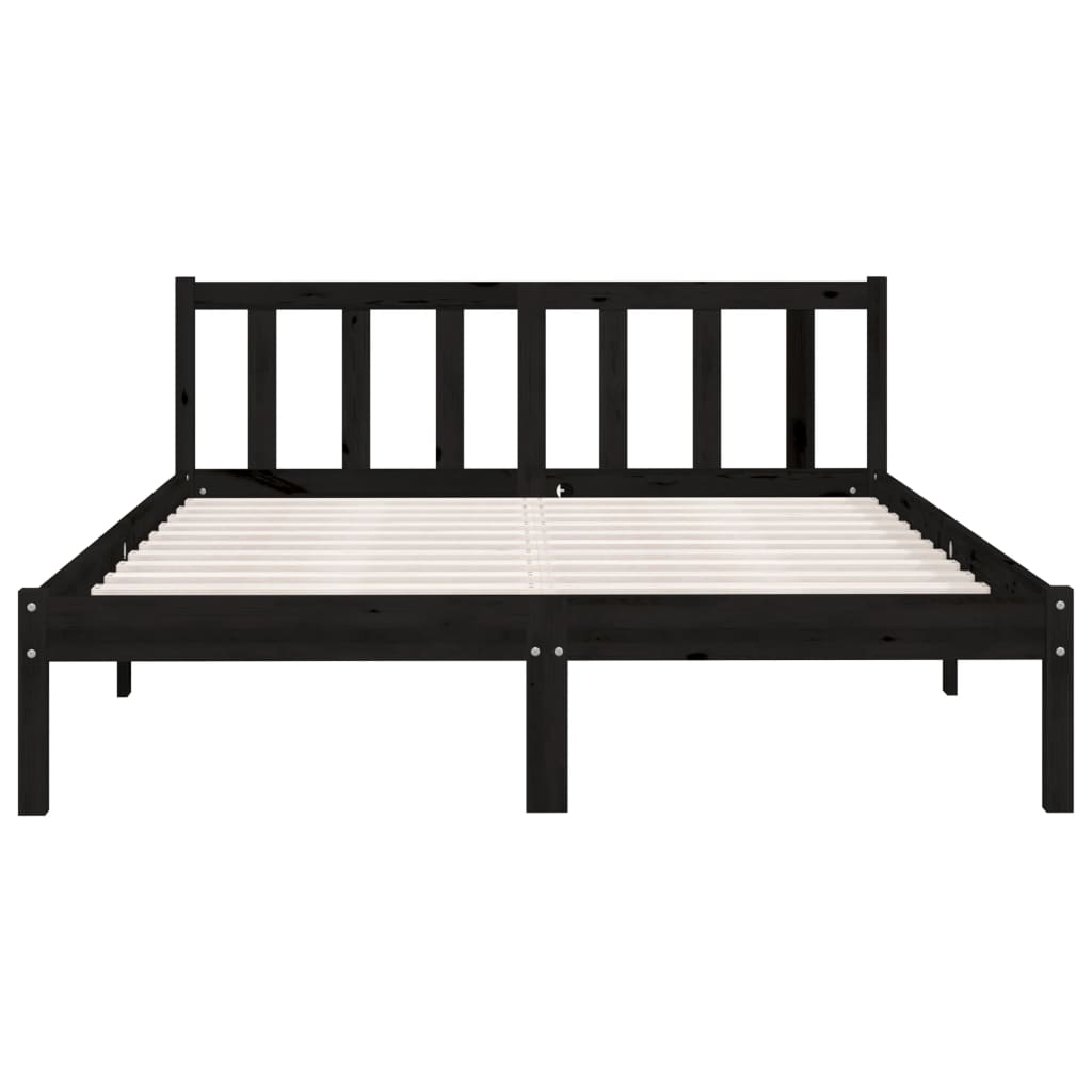 Sengeramme svart heltre furu 135x190 cm Double
