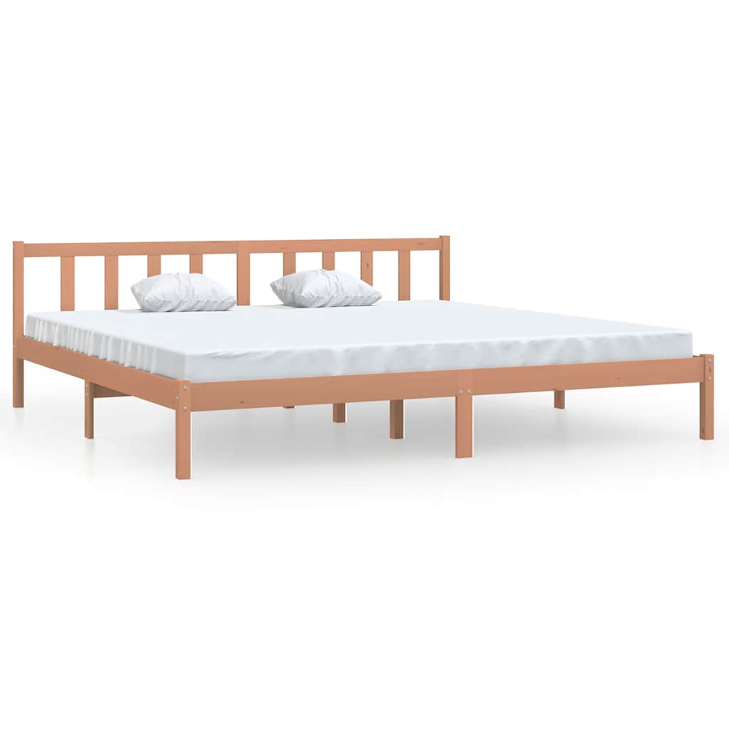 Sengeramme honningbrun heltre furu 200x200 cm