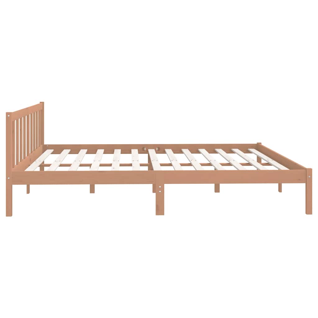 Sengeramme honningbrun heltre furu 200x200 cm