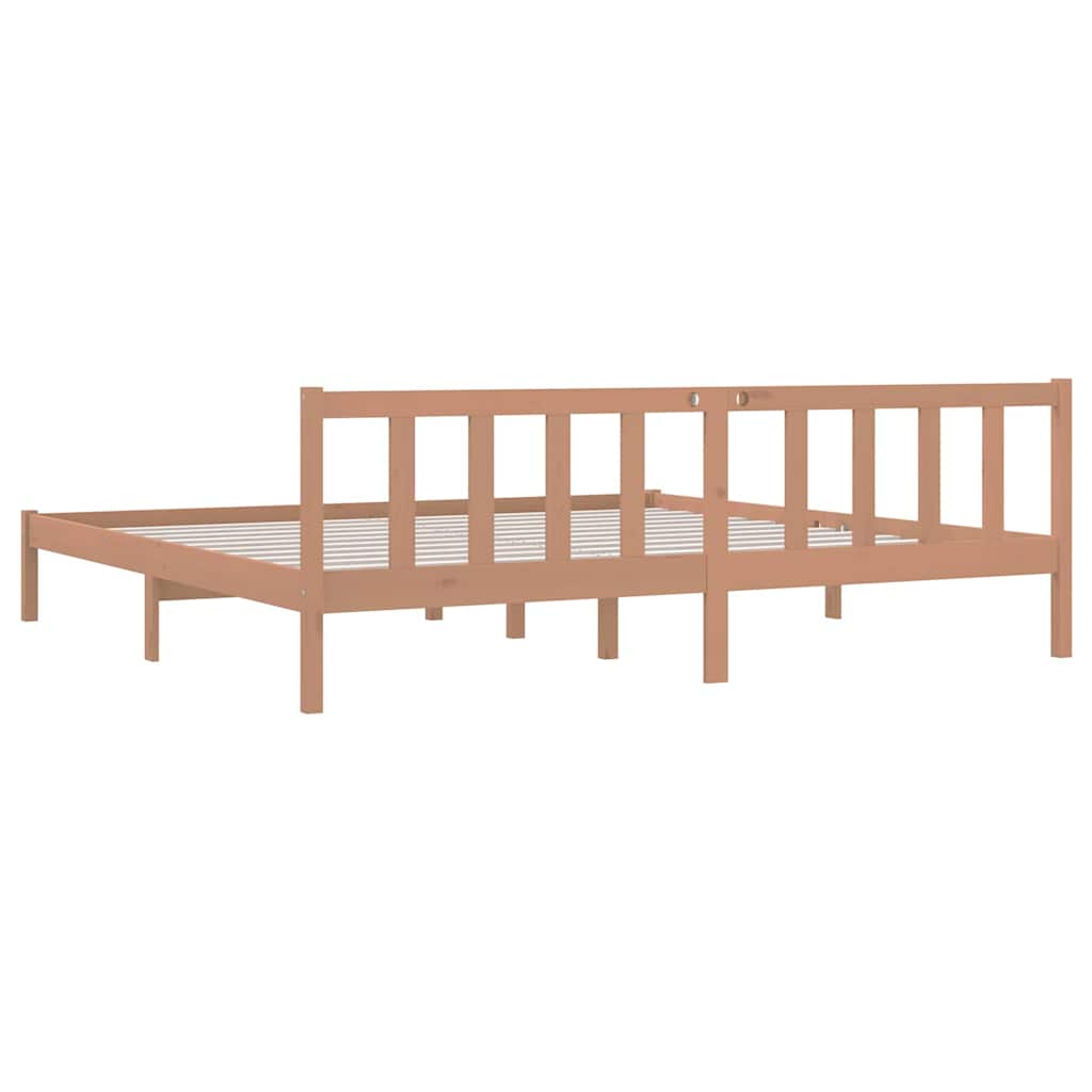 Sengeramme honningbrun heltre furu 200x200 cm