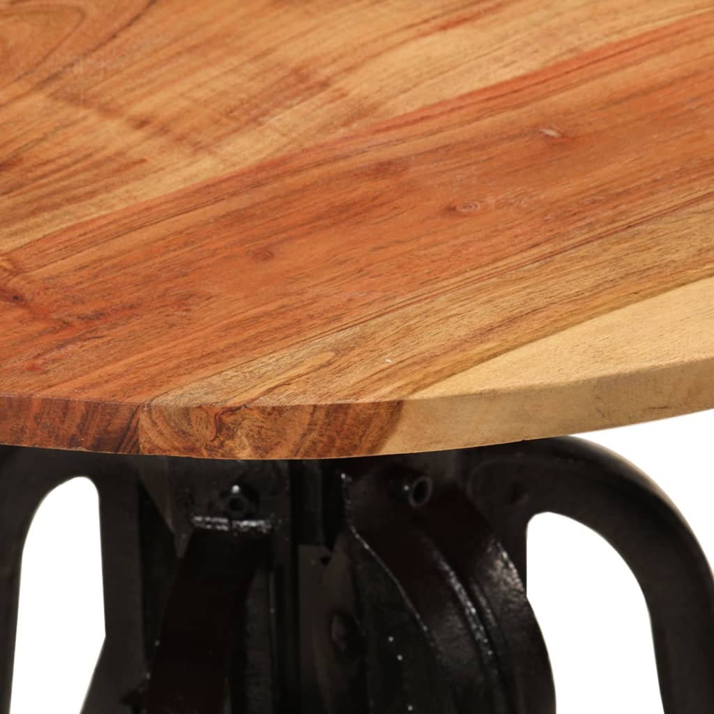 Sidebord 60x(42-62) cm heltre akasie og støpejern