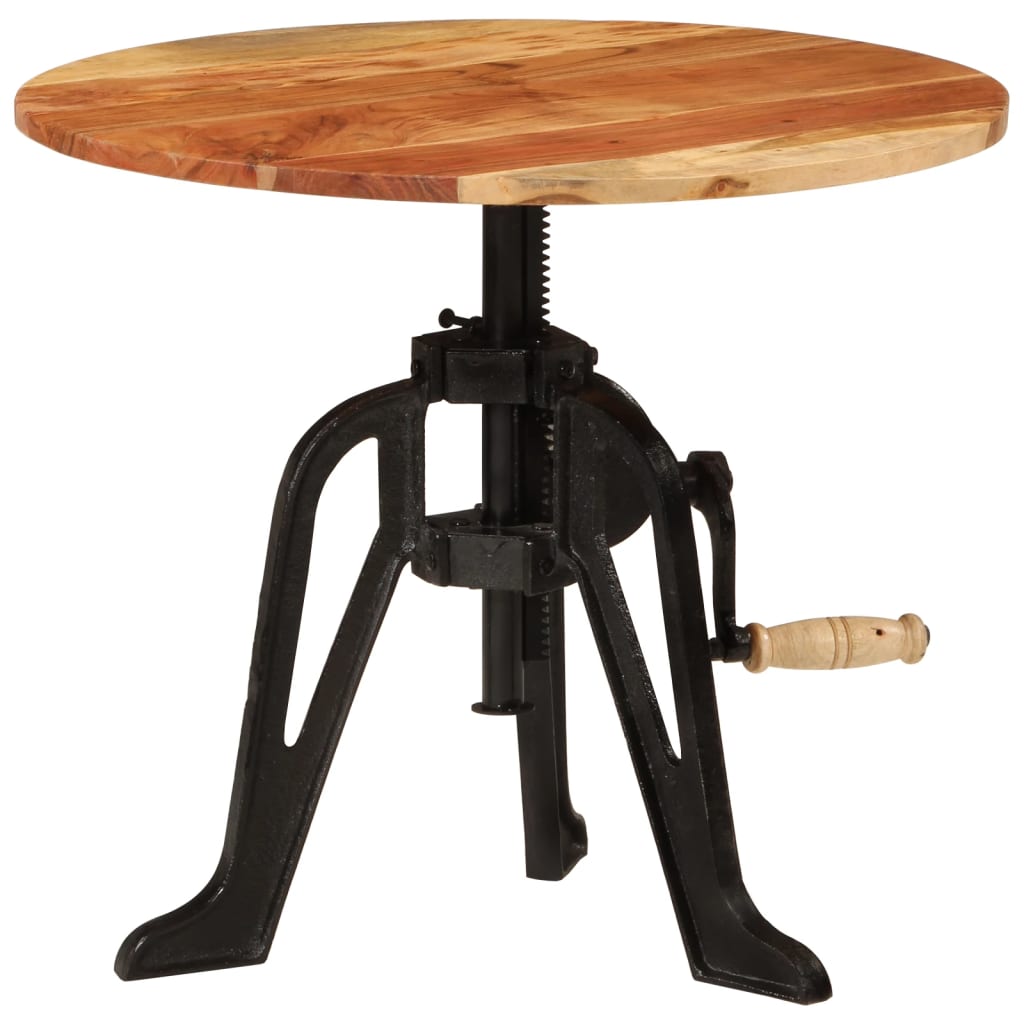 Sidebord 60x(42-62) cm heltre akasie og støpejern