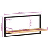 Vegghyller 2 stk 80x25x35 cm heltre akasie og stål