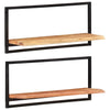 Vegghyller 2 stk 80x25x35 cm heltre akasie og stål
